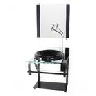 Gabinete De Vidro 40cm Para Banheiro Curvado Duplo Pp Cuba Ch