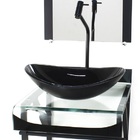 Gabinete De Vidro 40cm Para Banheiro Curvado Duplo Pp Cuba Ov