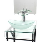 Gabinete De Vidro 40cm Para Banheiro Curvado Duplo Pp Cuba Ov