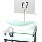 Gabinete De Vidro 40cm Para Banheiro Curvado Duplo Pp Cuba Ov