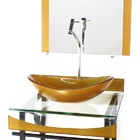 Gabinete De Vidro 40cm Para Banheiro Curvado Duplo Pp Cuba Ov