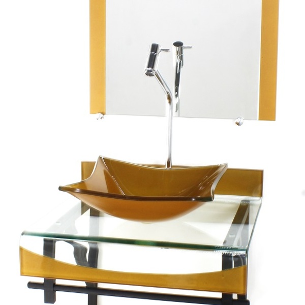 Gabinete De Vidro 40cm Para Banheiro Curvado Duplo Pp Cuba Qu