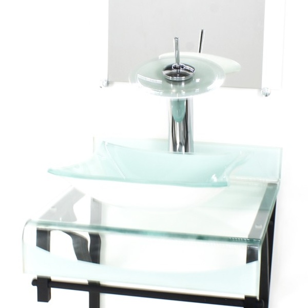 Gabinete De Vidro 40cm Para Banheiro Curvado Duplo Pp Cuba Qu