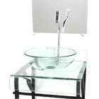 Gabinete De Vidro 40cm Para Banheiro Curvado Duplo Pp Cuba Re