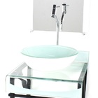 Gabinete De Vidro 40cm Para Banheiro Curvado Duplo Pp Cuba Re