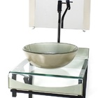 Gabinete De Vidro 40cm Para Banheiro Curvado Duplo Pp Cuba Re