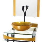 Gabinete De Vidro 40cm Para Banheiro Curvado Duplo Pp Cuba Re