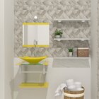 Gabinete De Vidro 45cm Ac Com Cuba Retangular - Amarelo