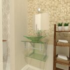 Gabinete De Vidro 45cm Ac Com Cuba Retangular - Incolor