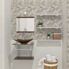 Gabinete De Vidro 45cm Ac Com Cuba Retangular - Marrom