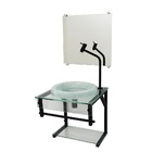 Gabinete De Vidro 45cm Apx Com Cuba Chapeu Incolor