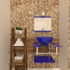 Gabinete De Vidro 45cm Iq Inox Com Cuba Redonda - Amarelo