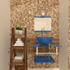 Gabinete De Vidro 45cm Iq Inox Com Cuba Redonda - Azul