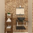 Gabinete De Vidro 45cm Iq Inox Com Cuba Redonda - Grafite