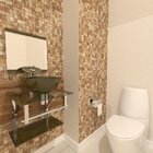 Gabinete De Vidro 45cm Iq Inox Com Cuba Redonda - Ouro Envelh