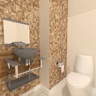 Gabinete De Vidro 45cm Iq Inox Com Cuba Redonda - Prata