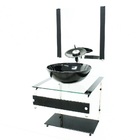 Gabinete De Vidro 45cm It Inox Com Cuba Redonda - Preto