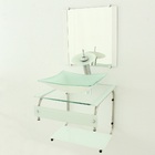 Gabinete De Vidro 45cm It Inox Com Cuba Retangular - Branco