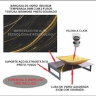 Gabinete De Vidro 50cm Com Cuba Quadrada - Mármore  Preto Dou