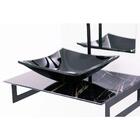 Gabinete De Vidro 50cm Com Cuba Quadrada Mármore Preto