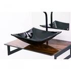 Gabinete De Vidro 50cm Madeira Nogueira + Torneira Metal Preta