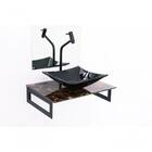 Gabinete De Vidro 50cm Mármore Imperador + Torneira Metal Pre