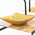 Gabinete De Vidro 50cm Mármore Marfim + Torneira Metal Preta