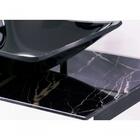 Gabinete De Vidro 50cm Mármore Preto + Torneira Metal Preta