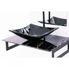 Gabinete De Vidro 50cm Mármore Preto + Torneira Metal Preta