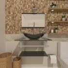 Gabinete De Vidro 60cm Ac Com Cuba Oval - Grafite