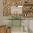 Gabinete De Vidro 60cm Ac Com Cuba Oval - Incolor