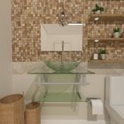 Gabinete De Vidro 60cm Ac Com Cuba Oval - Incolor