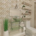 Gabinete De Vidro 60cm Ac Com Cuba Oval - Incolor