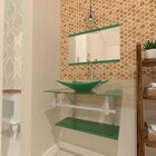 Gabinete De Vidro 60cm Ac Com Cuba Retangular - Verde