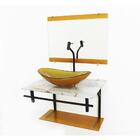 Gabinete De Vidro 60cm Ap Com Cuba Oval - Mármore Branco Dour