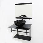 Gabinete De Vidro 60cm Ap Com Cuba Redonda -mármore Branco