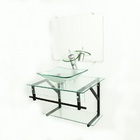 Gabinete De Vidro 60cm Apx Com Cuba Quadrada - Incolor