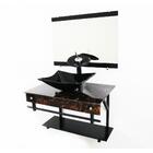 Gabinete De Vidro 60cm Apx Com Cuba Quadrada - Mármore Impera