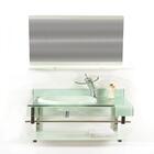 Gabinete De Vidro 60cm Curvado Duplo Inox Com Cuba Chapéu -