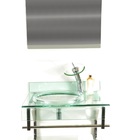 Gabinete De Vidro 60cm Curvado Duplo Inox Com Cuba Chapéu -