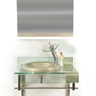 Gabinete De Vidro 60cm Curvado Duplo Inox Com Cuba Chapéu -