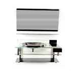 Gabinete De Vidro 60cm Curvado Duplo Inox Com Cuba Chapéu -