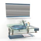 Gabinete De Vidro 60cm Curvado Duplo Inox Com Cuba Chapéu -