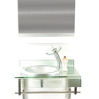 Gabinete De Vidro 60cm Curvado Duplo Inox Com Cuba Chapéu -