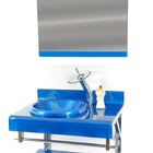 Gabinete De Vidro 60cm Full Curvado Duplo Inox Azul Escuro