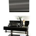 Gabinete De Vidro 60cm Full Curvado Duplo Inox Preto