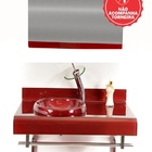 Gabinete De Vidro 60cm Full Curvado Duplo Inox Vermelho Cereja