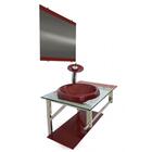 Gabinete De Vidro 60cm Iq Inox Com Cuba Chapéu Redonda - Verm