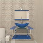 Gabinete De Vidro 60cm Iq Inox Com Cuba Oval - Azul