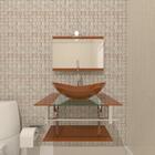 Gabinete De Vidro 60cm Iq Inox Com Cuba Oval - Dourado Real